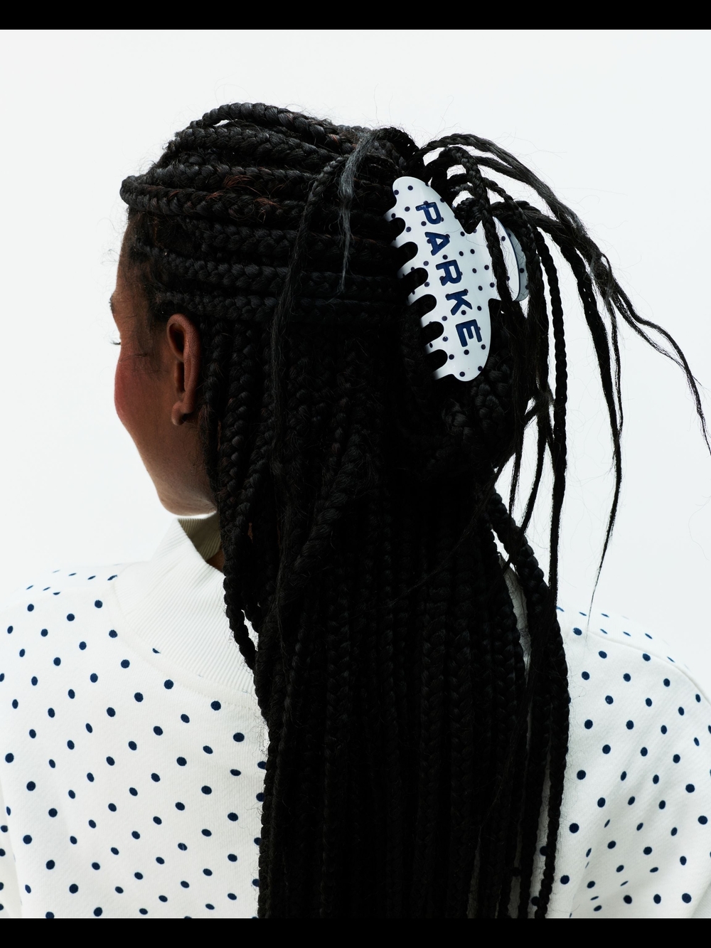 Parke White Polka Dot Hair Clip